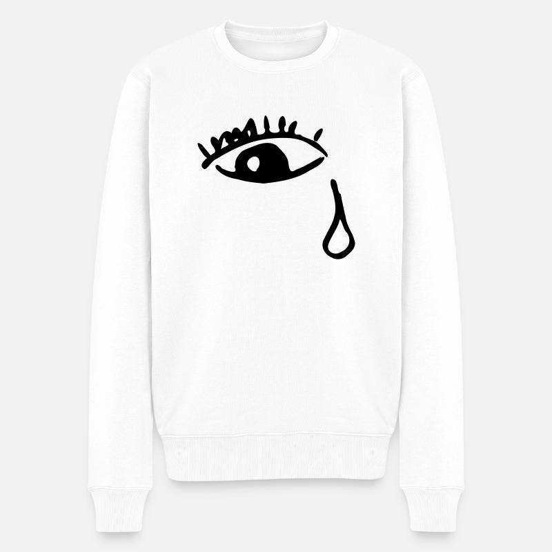 Weinendes Auge - Männer Premium Bio Pullover - Weiß