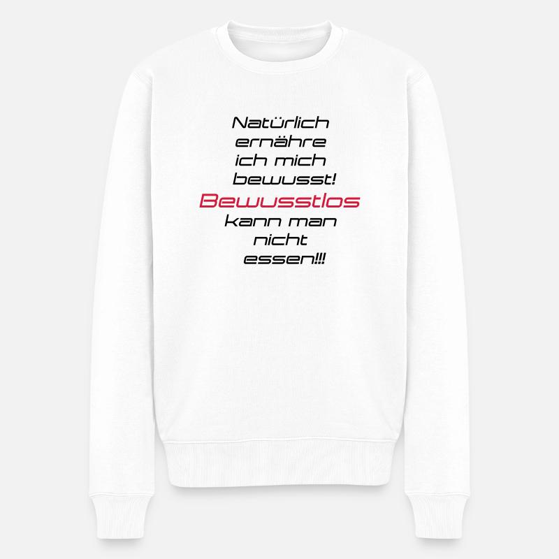 Bewusste Ernährung - Männer Premium Bio Pullover - Weiß