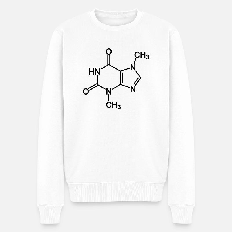 Theobromin / Schokolade - Männer Premium Bio Pullover - Weiß