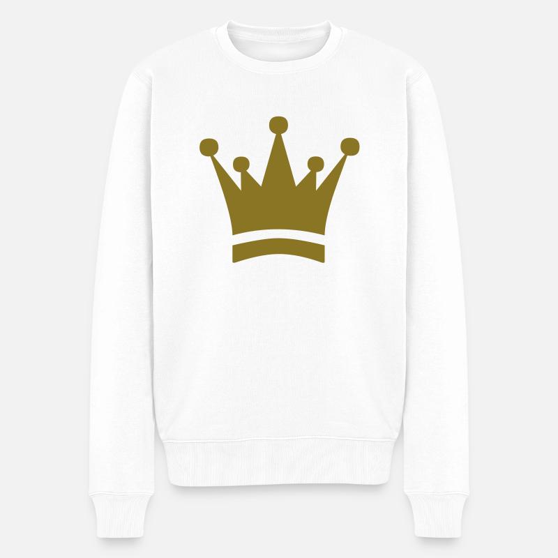 Krone - Männer Premium Bio Pullover - Weiß