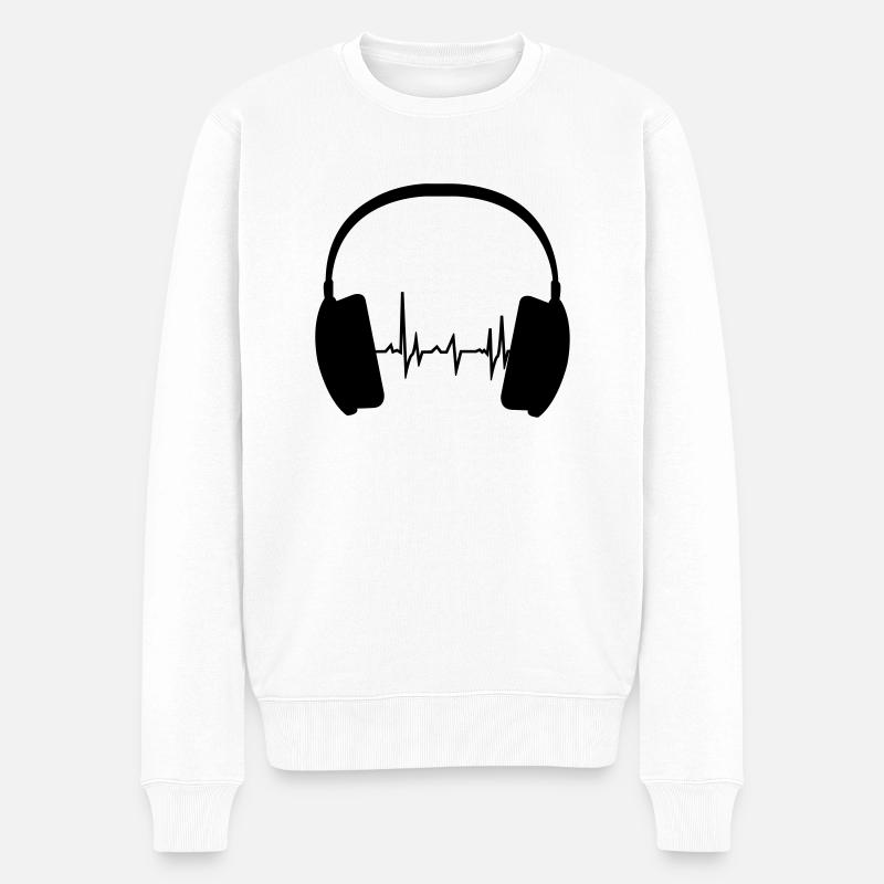 Écouteurs et Beat - Pull Premium bio Homme - blanc