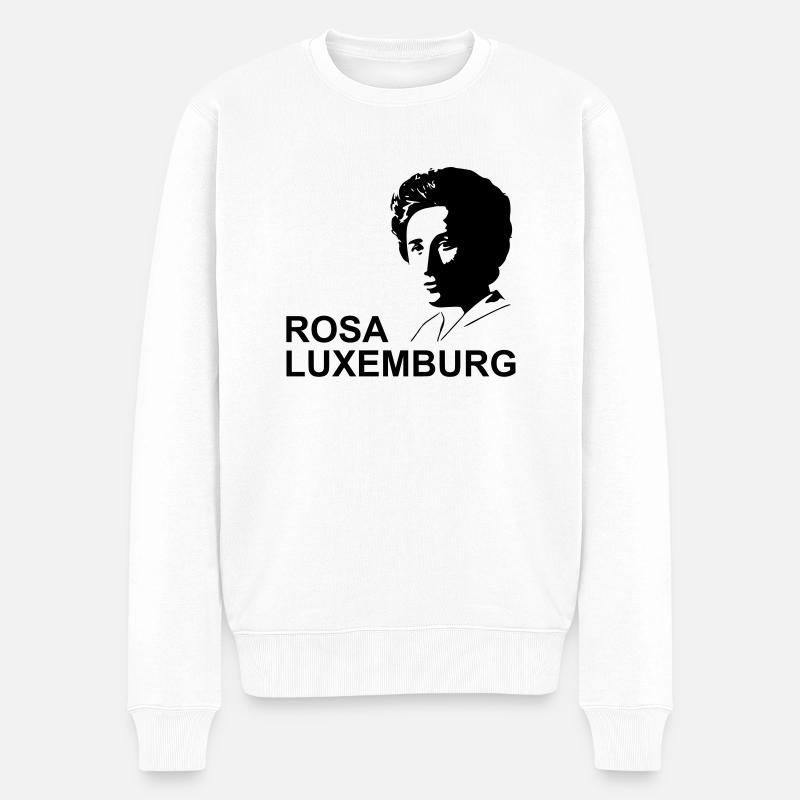 Rosa Luxemburg - Girly Shirt - Männer Premium Bio Pullover - Weiß