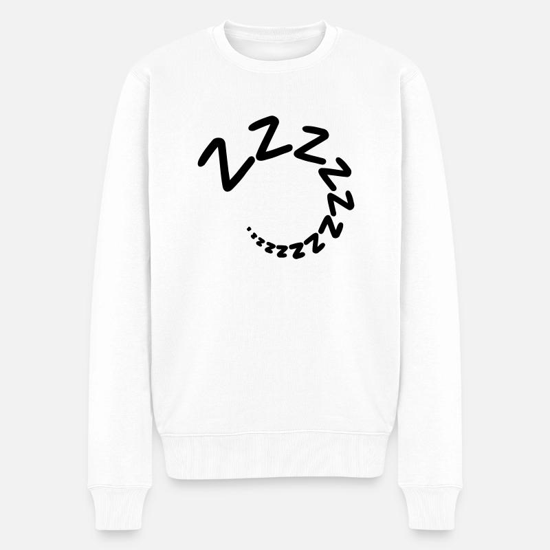 Schlafen Schnarchen - Männer Premium Bio Pullover - Weiß