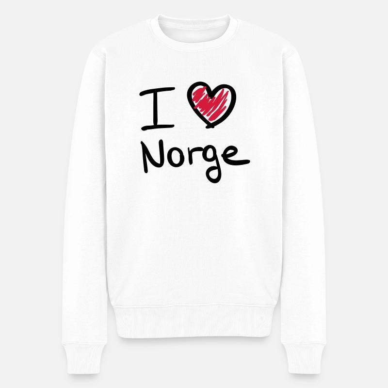 i_love_norge__f2 - Männer Premium Bio Pullover - Weiß