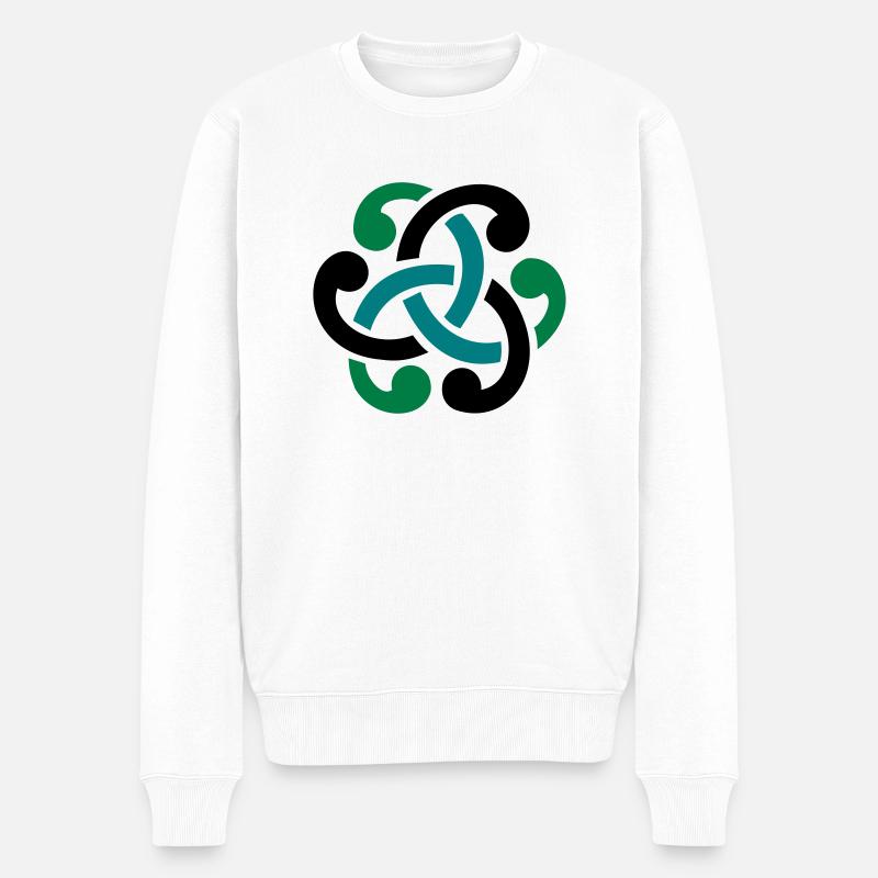 Vecteur de noeud celtique - Pull Premium bio Homme - blanc
