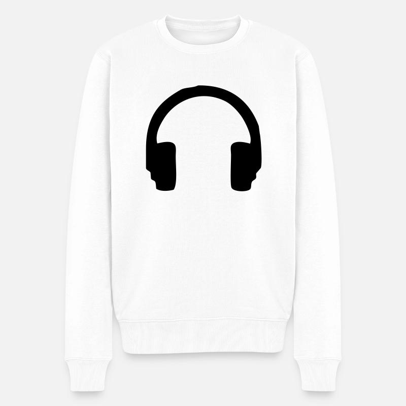 écouteurs / casque - Pull Premium bio Homme - blanc