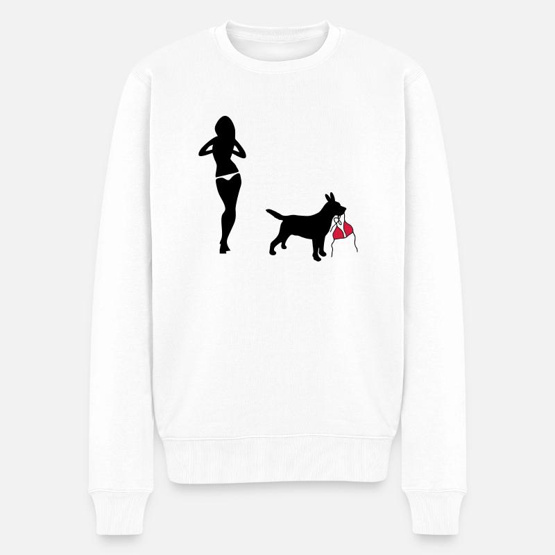 chien - Pull Premium bio Homme - blanc