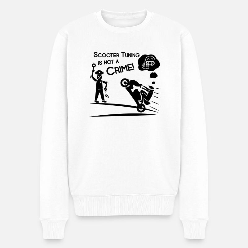 Scooter Tuning is not a Crime! - Männer Premium Bio Pullover - Weiß