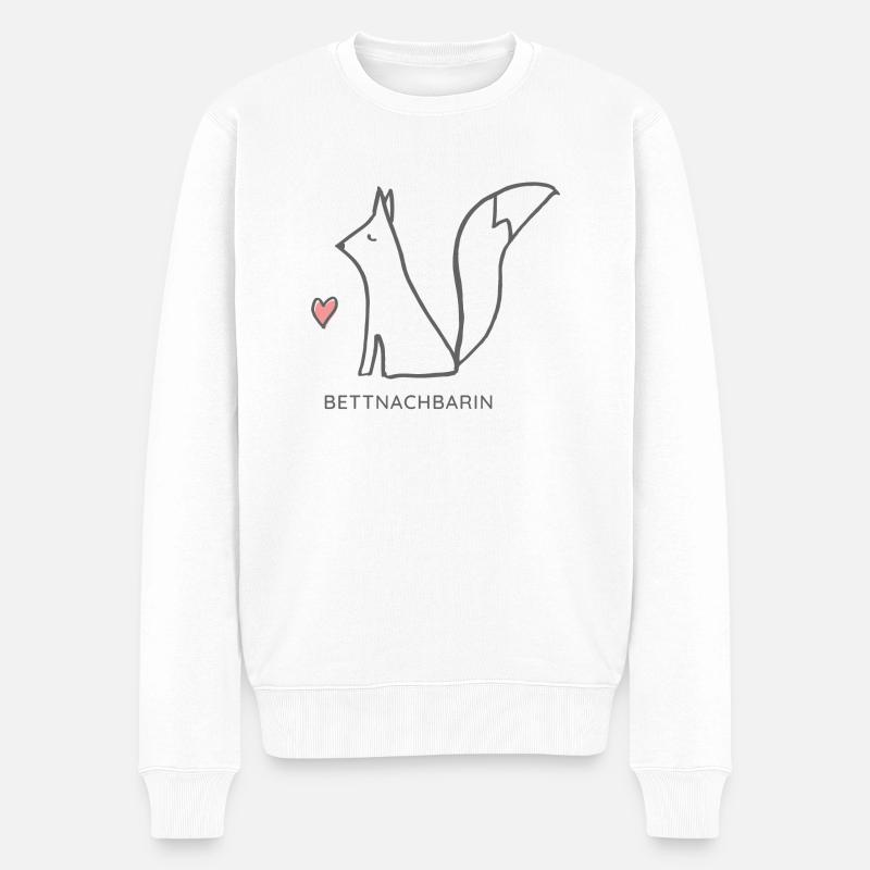 Bettnachbarin Fuchs rechts - Männer Premium Bio Pullover - Weiß