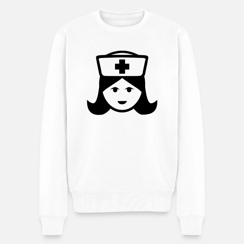 Krankenschwester - Männer Premium Bio Pullover - Weiß