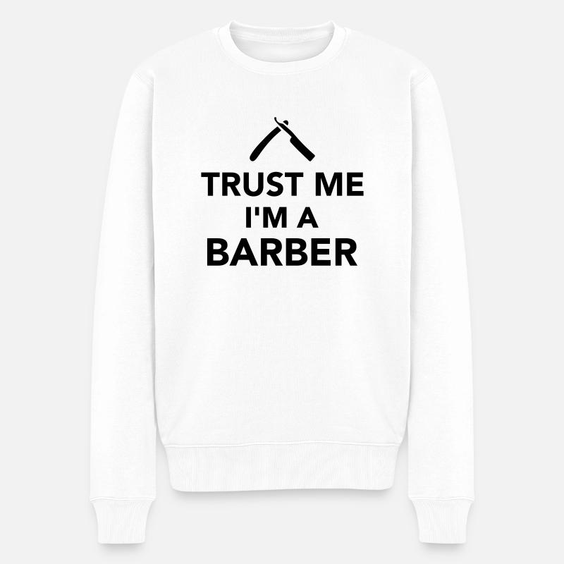 Barbier - Männer Premium Bio Pullover - Weiß