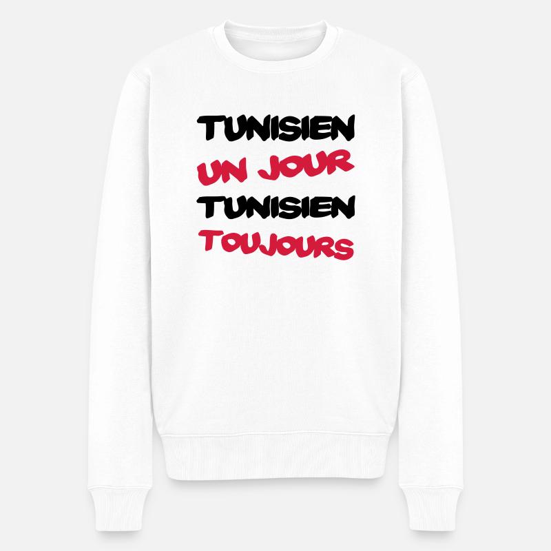 TUNISIEN un jour... - Männer Premium Bio Pullover - Weiß