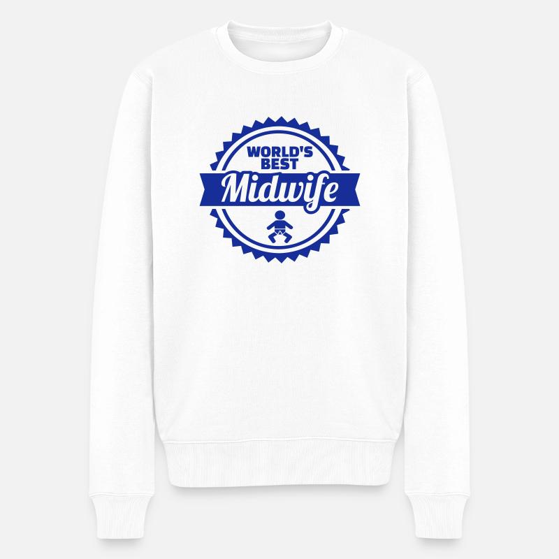 Jordemoder - Økologisk premium-sweatshirt til mænd - hvid
