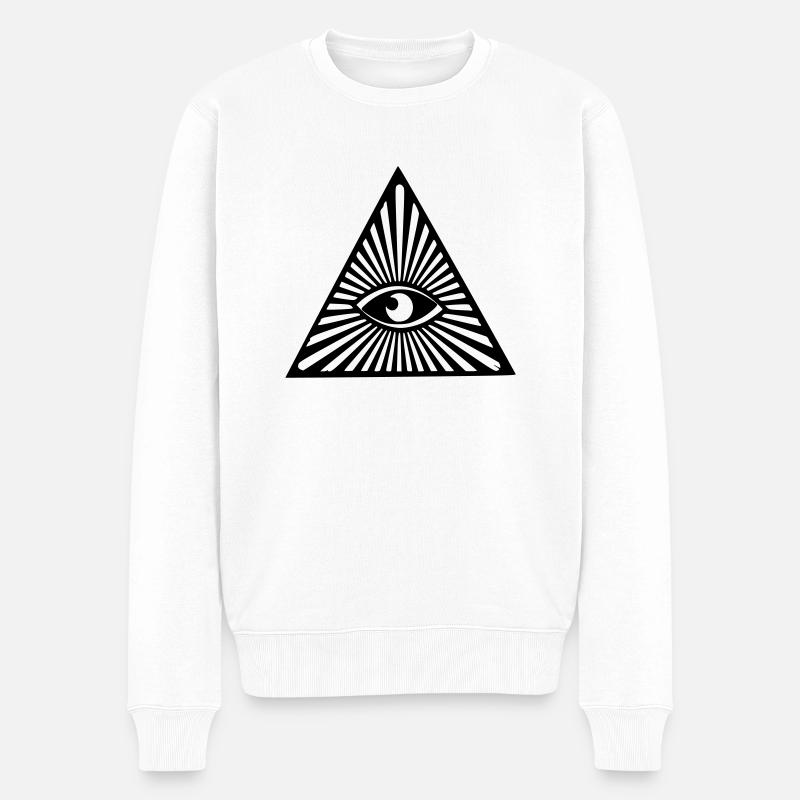 allsehendes Auge - Mystik - Männer Premium Bio Pullover - Weiß