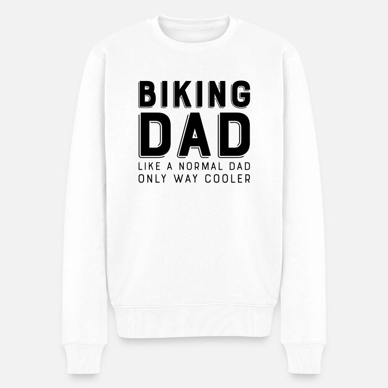 Biking Dad - Männer Premium Bio Pullover - Weiß