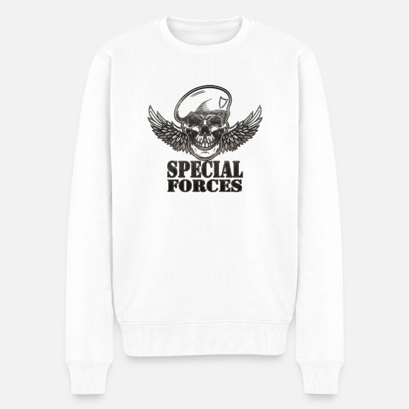 Armee - Männer Premium Bio Pullover - Weiß
