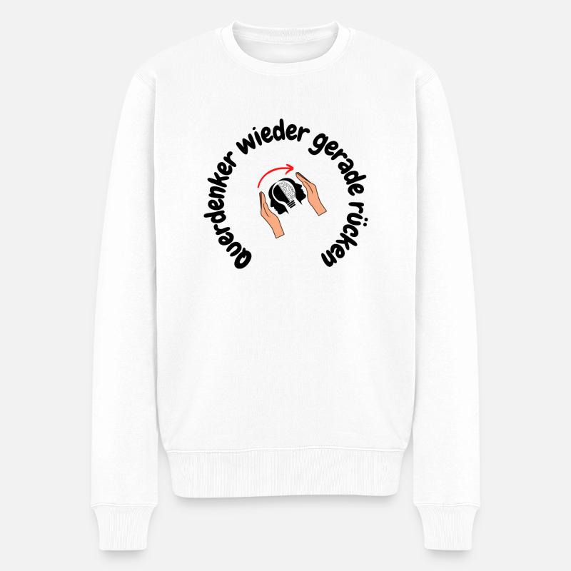 Querdenker wieder gerade rücken - Männer Premium Bio Pullover - Weiß