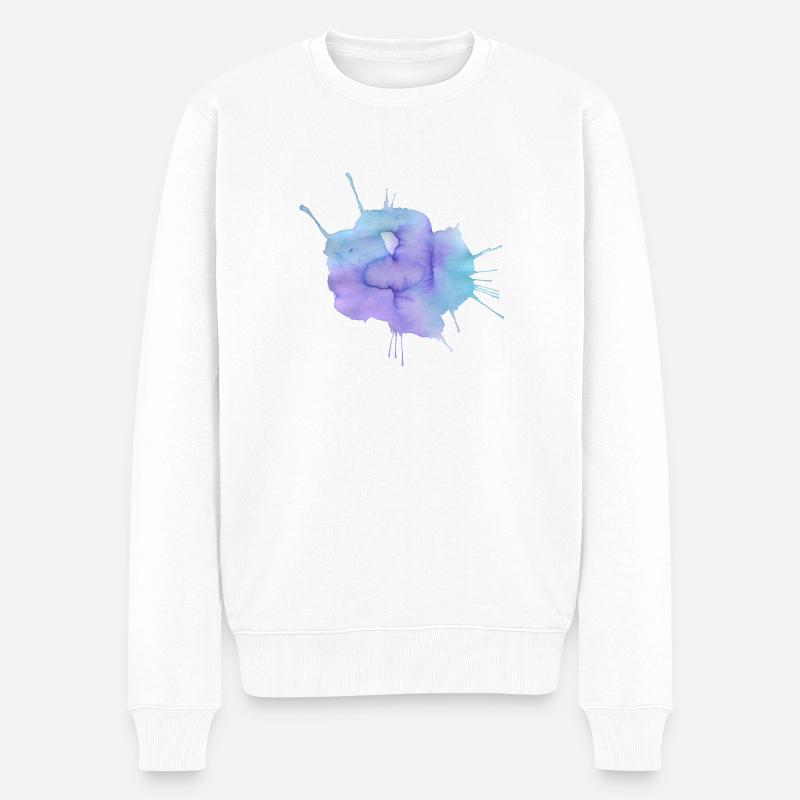Éclaboussures de couleur - Pull Premium bio Homme - blanc