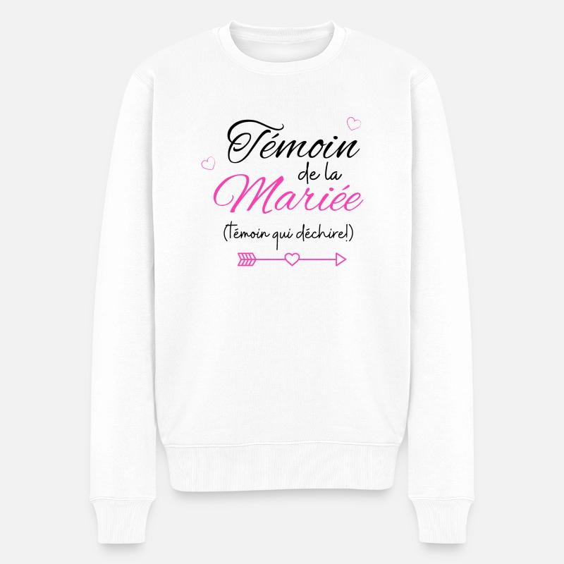 témoin de la mariée-tshirt assorti - Pull Premium bio Homme - blanc