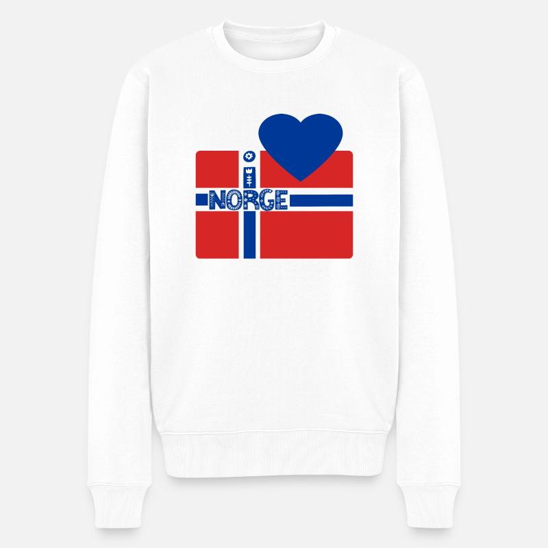 Norwegen - Männer Premium Bio Pullover - Weiß