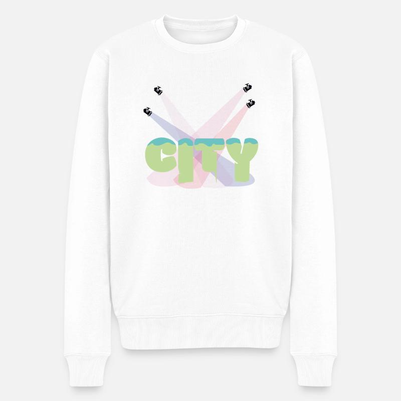 City - Männer Premium Bio Pullover - Weiß