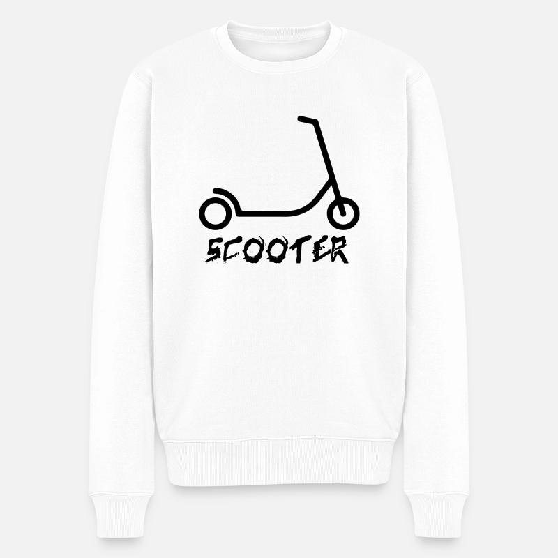 E-Scooter E-Roller Scooter - Männer Premium Bio Pullover - Weiß