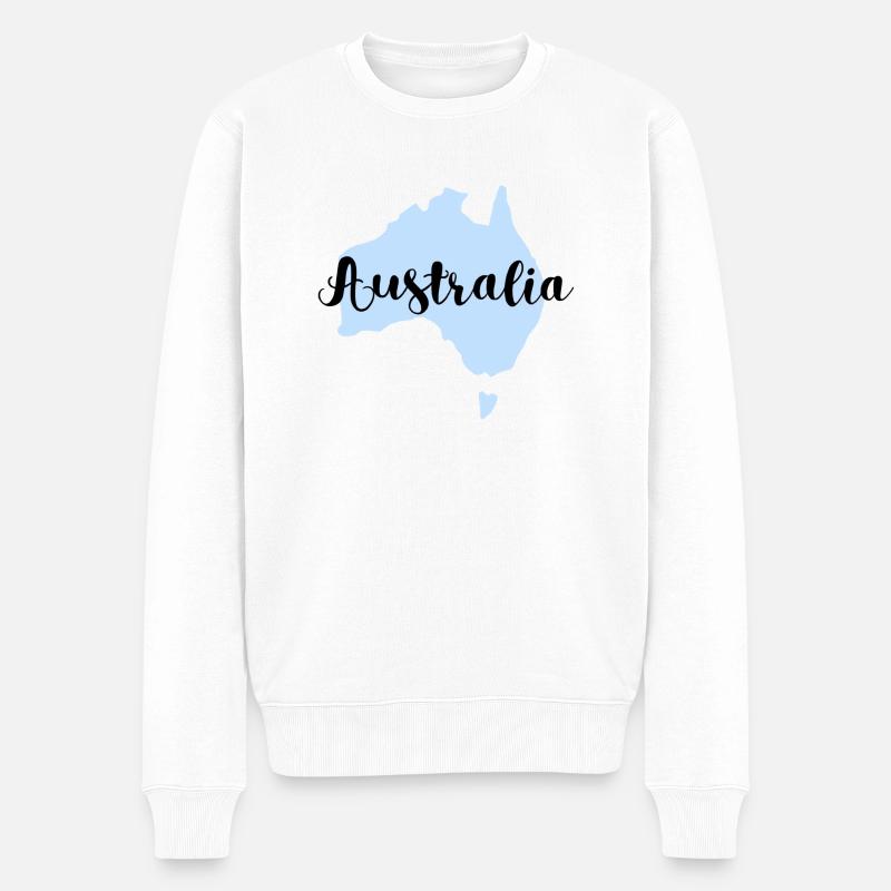 Australien - Männer Premium Bio Pullover - Weiß