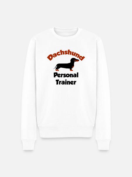 Dachshund - Personal Trainer - Men's Premium Organic Jumper - white