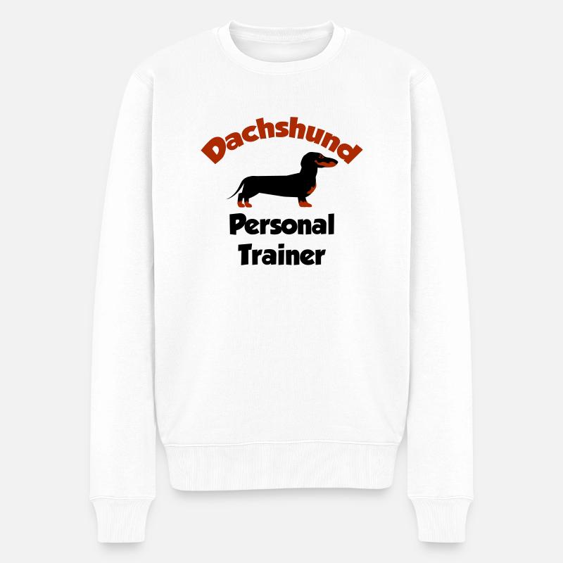 Dackel - Personal Trainer - Männer Premium Bio Pullover - Weiß