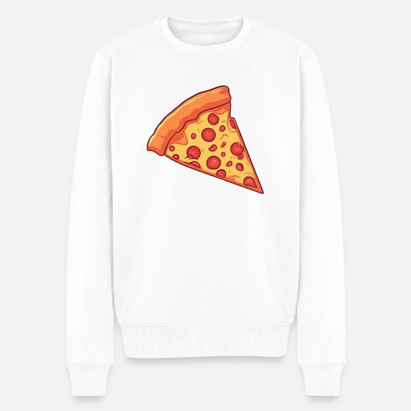 Pizza - Männer Premium Bio Pullover - Weiß