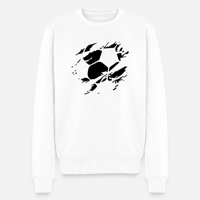 Kick Kunst Schwarz - Männer Premium Bio Pullover - Weiß