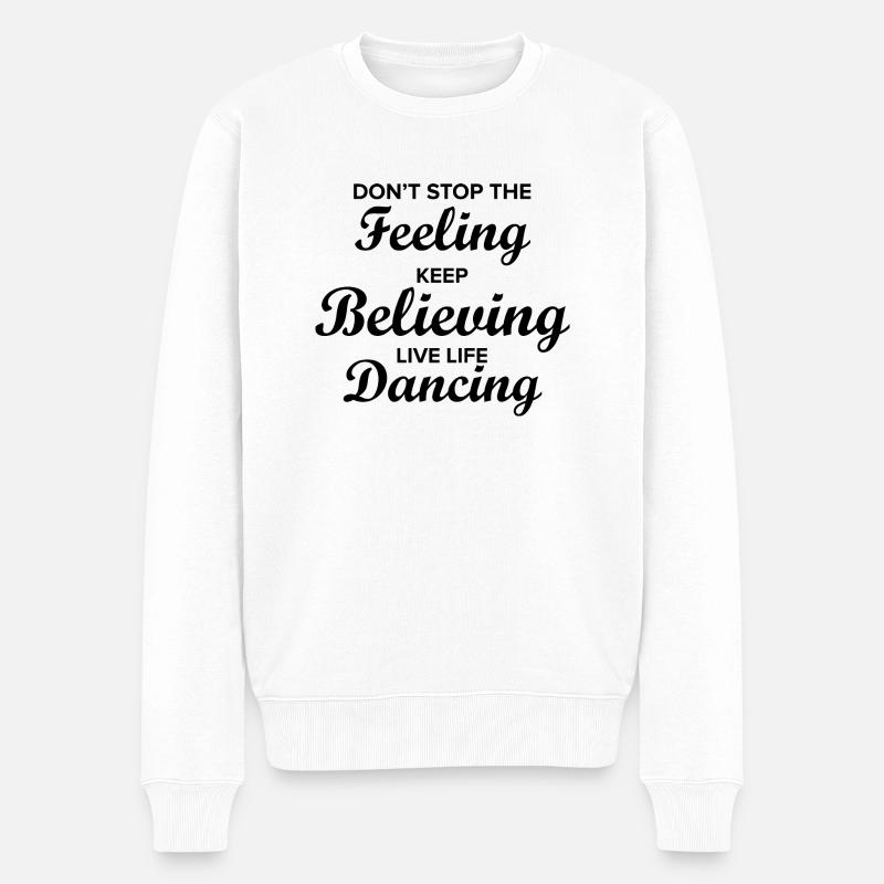 Dancing Dance Music - Männer Premium Bio Pullover - Weiß