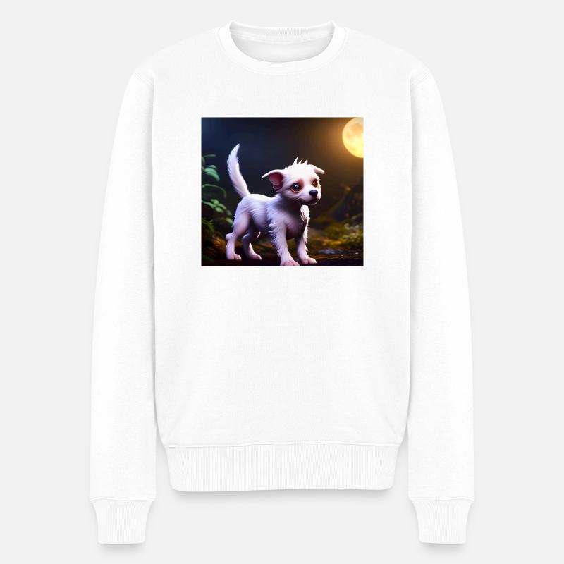 chien mignon - Pull Premium bio Homme - blanc