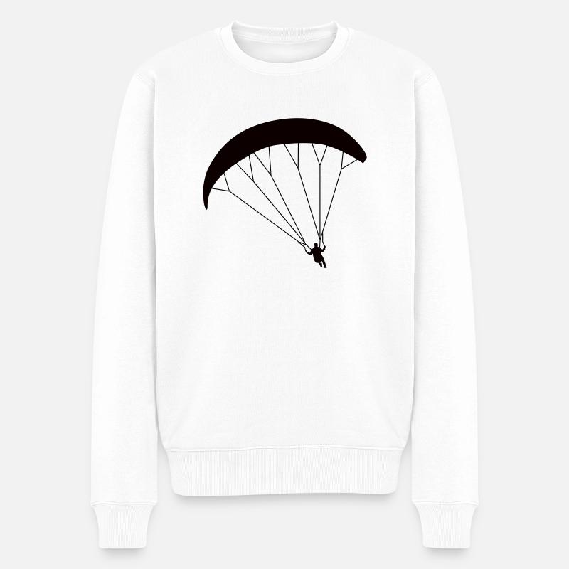 Gleitschirmflieger Siluette - Männer Premium Bio Pullover - Weiß