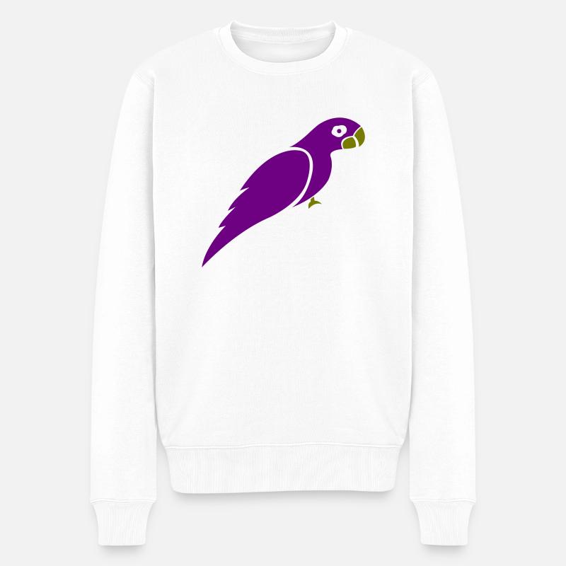 papagei - Männer Premium Bio Pullover - Weiß
