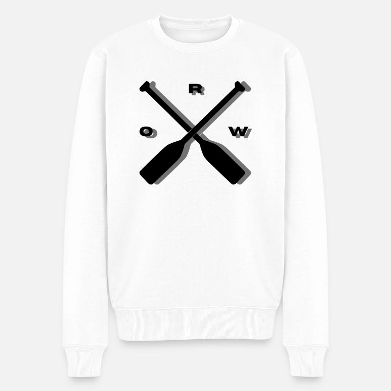 Design der Ruderruder - Männer Premium Bio Pullover - Weiß