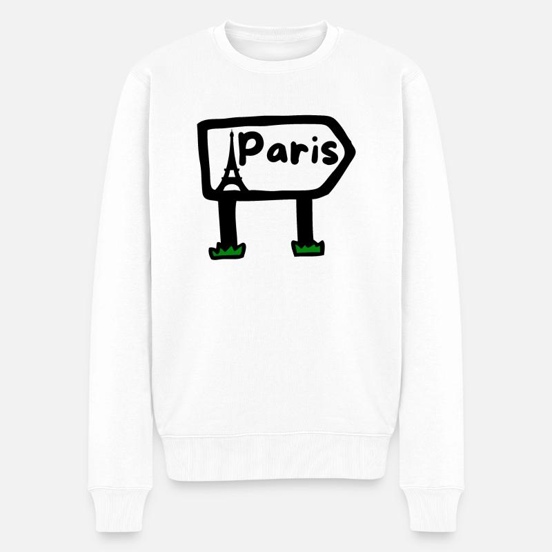 Zeichen Stadt Paris - Männer Premium Bio Pullover - Weiß