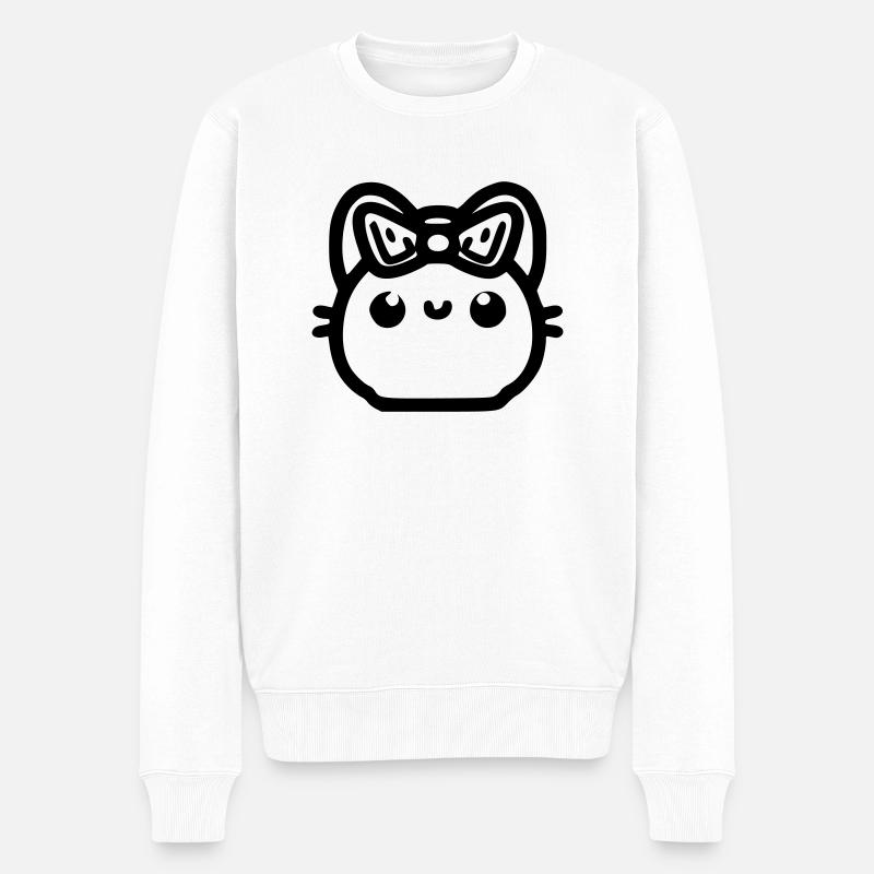 Chat mignon - Pull Premium bio Homme - blanc