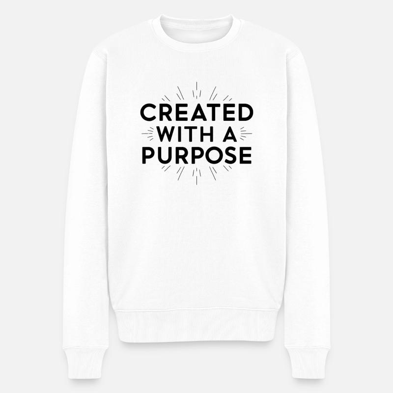 created with a purpose - Männer Premium Bio Pullover - Weiß