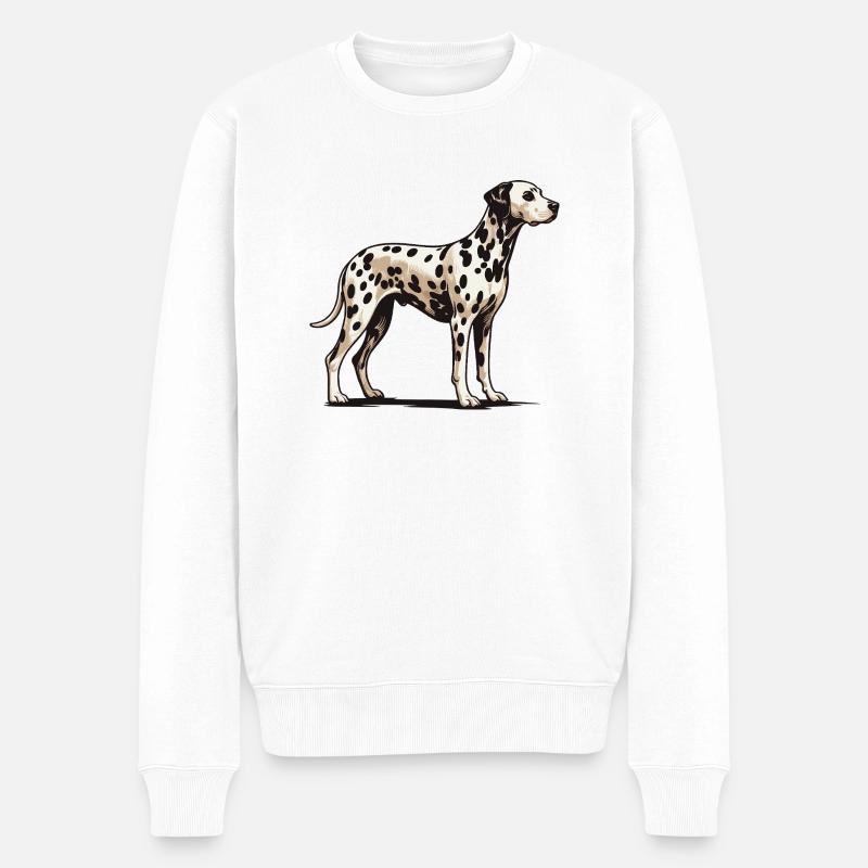 Dalmatiner - Männer Premium Bio Pullover - Weiß