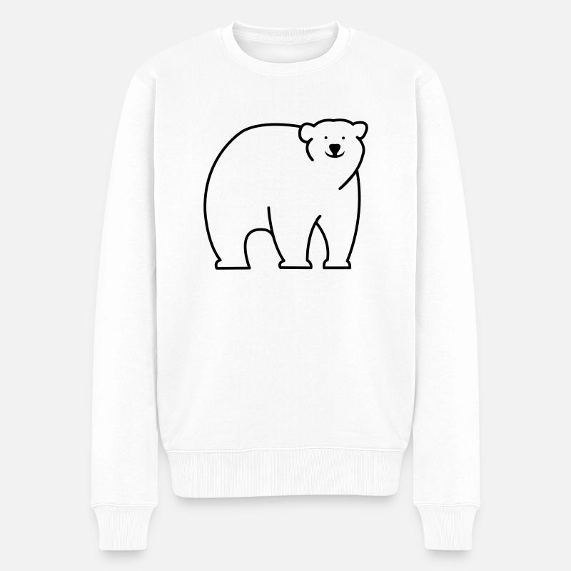 Ours blanc - Pull Premium bio Homme - blanc