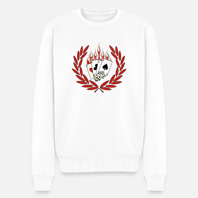 Poker number1 - Pull Premium bio Homme - blanc