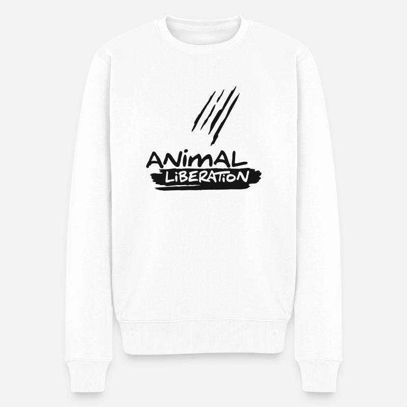 animalliberation01o_225x225 - Männer Premium Bio Pullover - Weiß