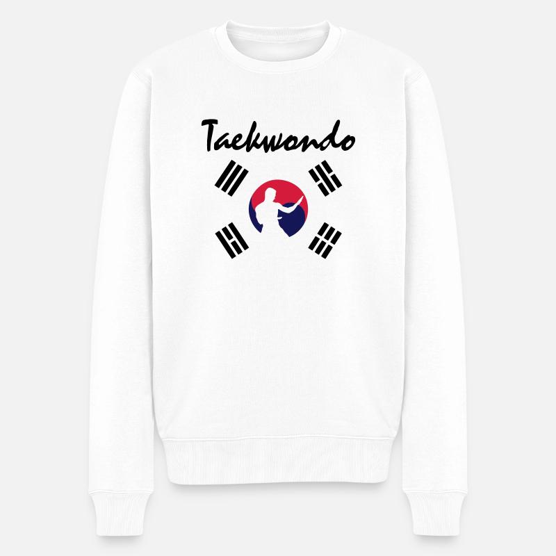 Taekwondo - Männer Premium Bio Pullover - Weiß
