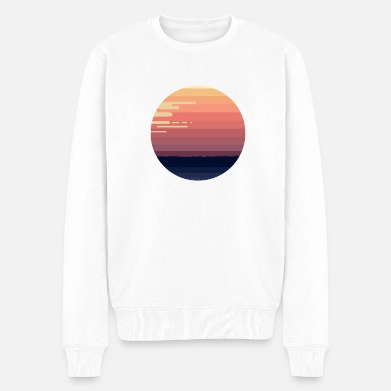 round - Männer Premium Bio Pullover - Weiß