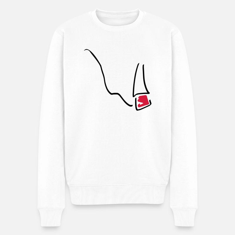 cigarette_01 - Männer Premium Bio Pullover - Weiß
