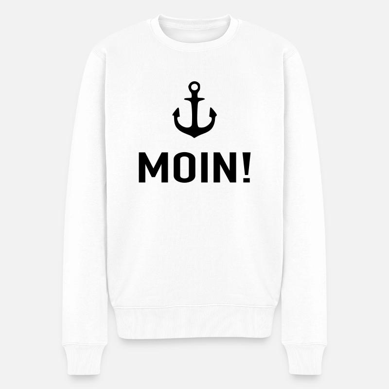 MOIN Anker 1- - Männer Premium Bio Pullover - Weiß