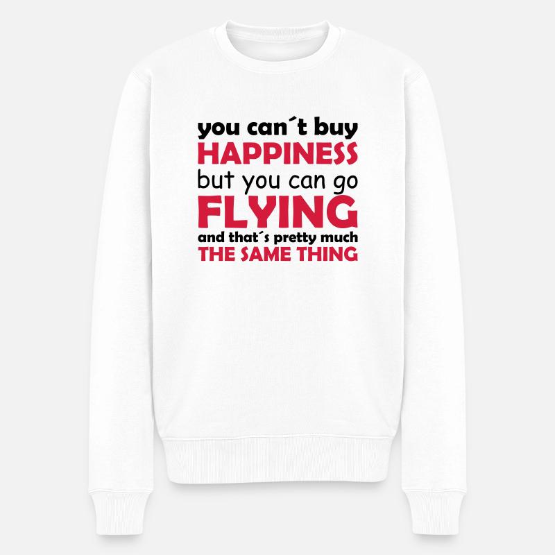 happiness flying - Männer Premium Bio Pullover - Weiß