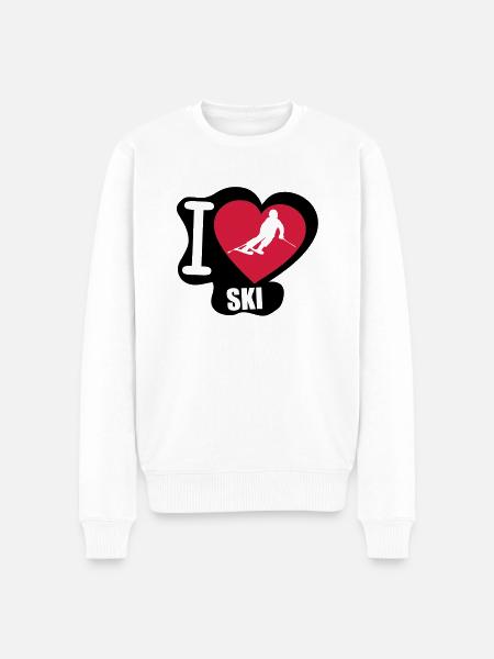 i love ski - Pull Premium bio Homme - blanc