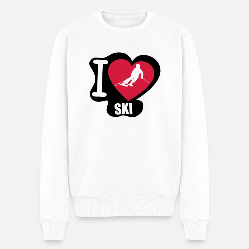 i love ski - Pull Premium bio Homme - blanc
